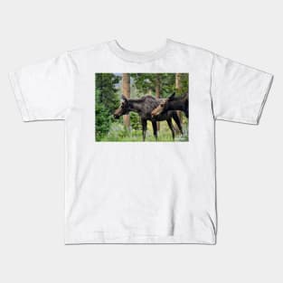 Moose on a Stroll in the Spring Kids T-Shirt